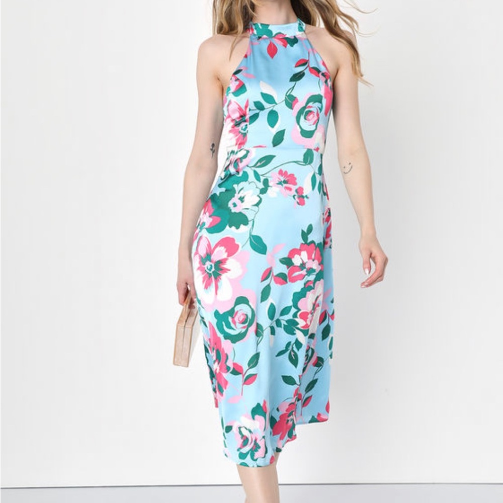 Lulu’s Floral Satin Dress
